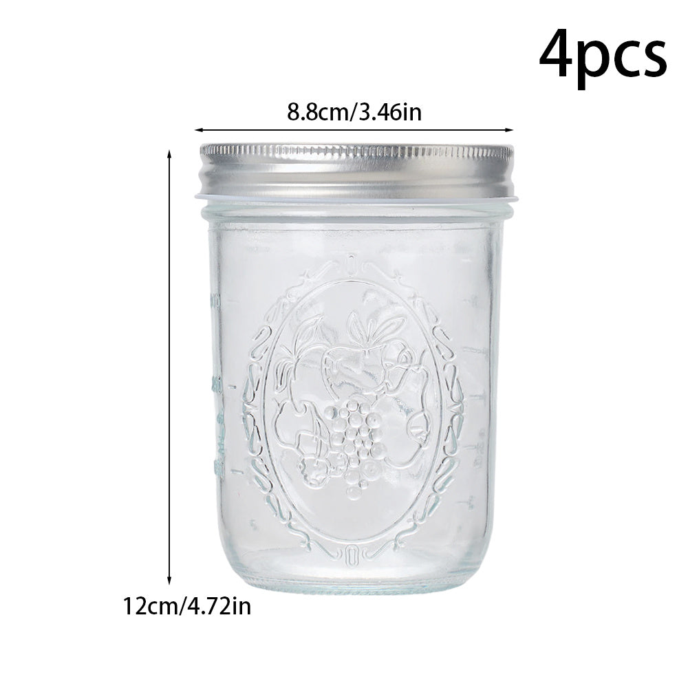 Round Wide-Mouth Mason Jar, Glass Sealed Jar with Lid, 550ml (18.6oz) Large Capacity Storage Container, Perfect for Canning, Juices, and Jams