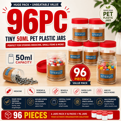 50ml/100ml/200ml/1000ml/1500ml/2000ml/2400ml/3000ml/4000ml/5000ml Plastic Jar with Lid - BPA-free Transparent Round Multi-purpose Container - Dishwasher Safe - Flip-top - Suitable for Lotions, Creams, Body Lotions, Clay, Cosmetics, Beads, Samples and Trav
