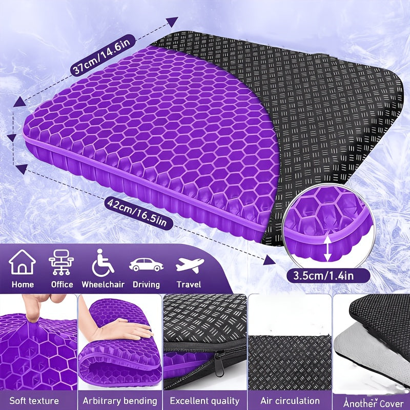Gel Seat Cushion, Breathable Honeycomb Design Egg Gel Cushion, 3Rd Generation Upgraded Double Thick Egg Gel Cushion for Pressure, Breathable Wheelchair Chair Pads for Car Seat Office Chair, Best Gifts