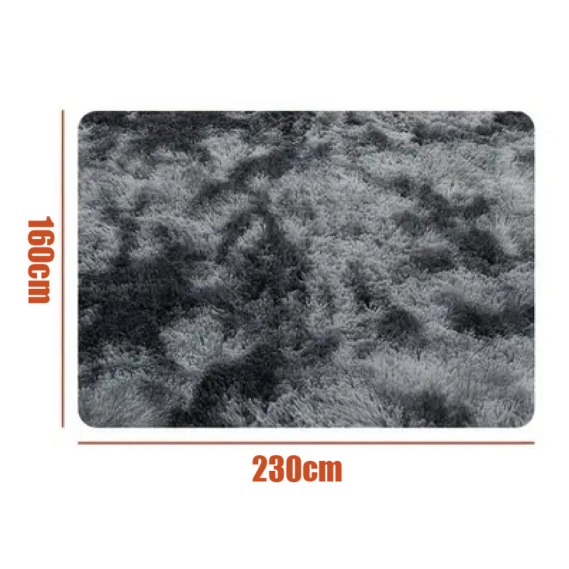 1pc Extra Large 230x160cm (7.5x5.2ft) Shaggy Mat - Plush Fluffy Mat with Anti-Slip Backing, Machine Washable Soft Floor Mat for Living Room, Bedroom, Home - Dark Grey Luxury Area Mat