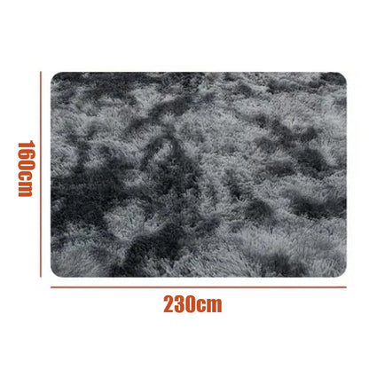 1pc Extra Large 230x160cm (7.5x5.2ft) Shaggy Mat - Plush Fluffy Mat with Anti-Slip Backing, Machine Washable Soft Floor Mat for Living Room, Bedroom, Home - Dark Grey Luxury Area Mat