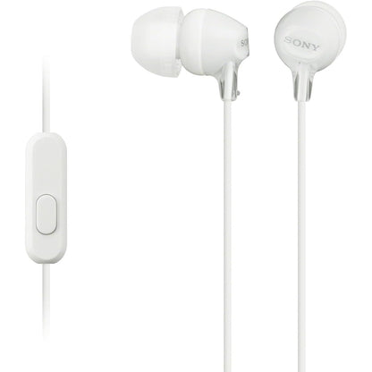 Sony MDR-EX15AP Earphones With Smartphone Mic And Control - Available in Black / White / Blue