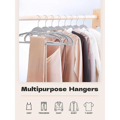 Plastic Coat Hangers Non Slip Adult Wardrobe Storage Space Saving Clothes Hangers
