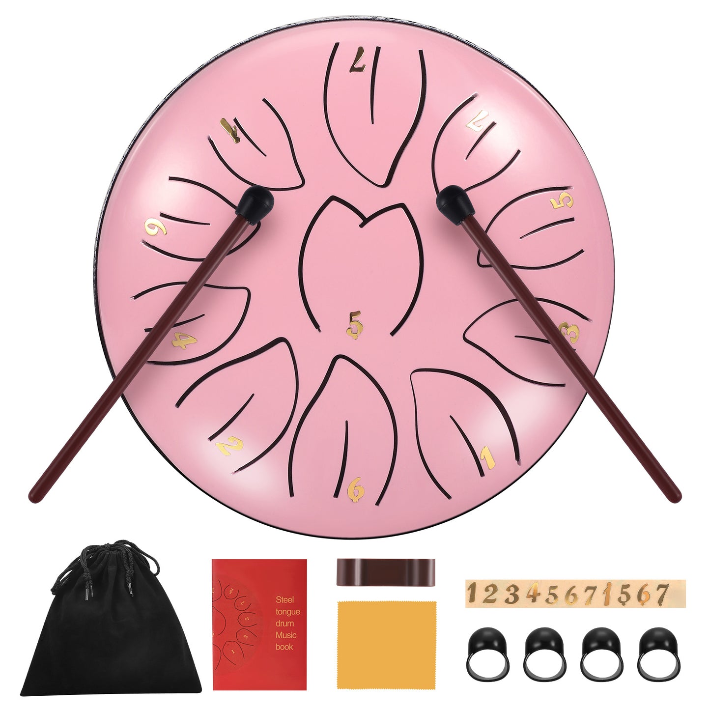 Steel Tongue Drum 11 Note 6 Inches D-Key Rain Drums for Garden,Handpan Drums with Music Book, Mallets and Carry Bag,Percussion Instrument Gift for Meditation Musical Education Mind Healing