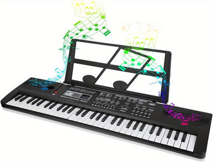 61-Key Digital Piano Keyboard with Microphone, Portable Music Piano Keyboard Electronic Keyboard Multifunctional Key Piano Musical Instrument Keyboard for Piano Music Teaching Birthday Gifts Beginner (With LCD Display)
