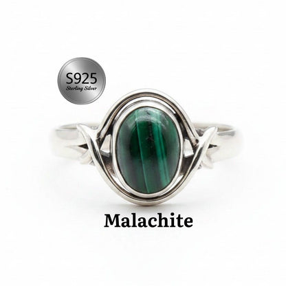 925 Sterling Silver Natural Gemstone Designer Ring~ Natural Gemstone Ring ~ Amethyst, Labradorite, Rainbow Moonstone, Carnelian, Malachite, Gift For Birthday