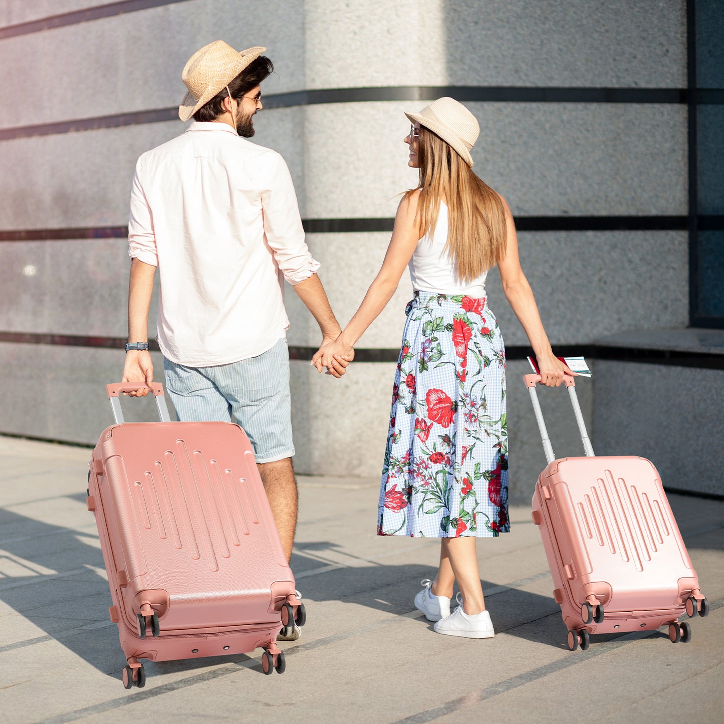 20/24/28 Inch Carry-On ABS Hard Shell Suitcase, 360° Spinner Wheels, Lightweight Luggage for Travel