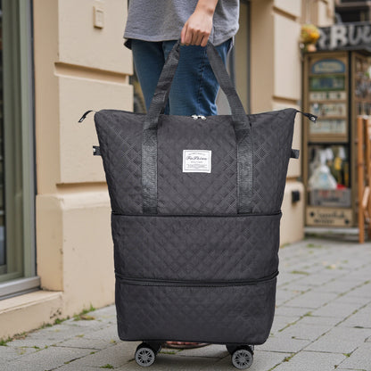Travel Bag, Multifunctional Luggage Bag, Expandable Luggage Suitcase, Carry on Bag, Rolling Duffle Bag with Detachable Wheels, Travel Essentials Bag, Large Capacity with Zipper Closure, Ideal for Fitness, Yoga, and Everyday