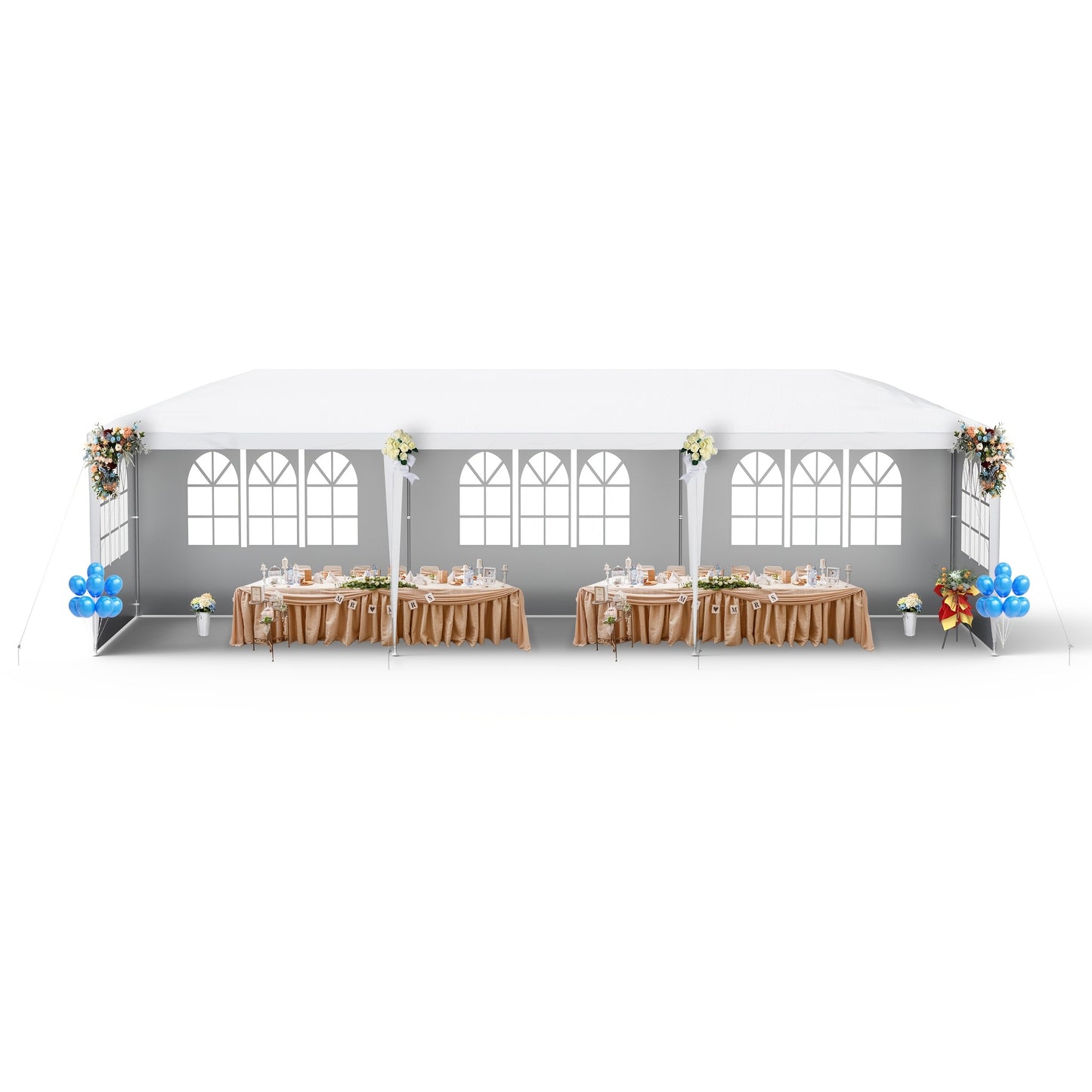 Garden Gazebo, Party Tent with 4 Removable Side Panels, Sun And UV Protection, Suitable for Outdoor Parties, Weddings, Garden Parties, Picnics, 3X3 Meters