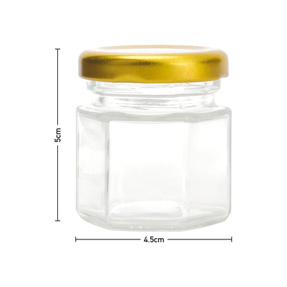 20 Pack Glass Jars With Lids, 45ML Mini Jars With Golden Lids Honey Spice Herb Jam Bottles Round Glass Jam Jars For Spices, Herbs, Jams, Crafts, Wedding Party Favors, Decor