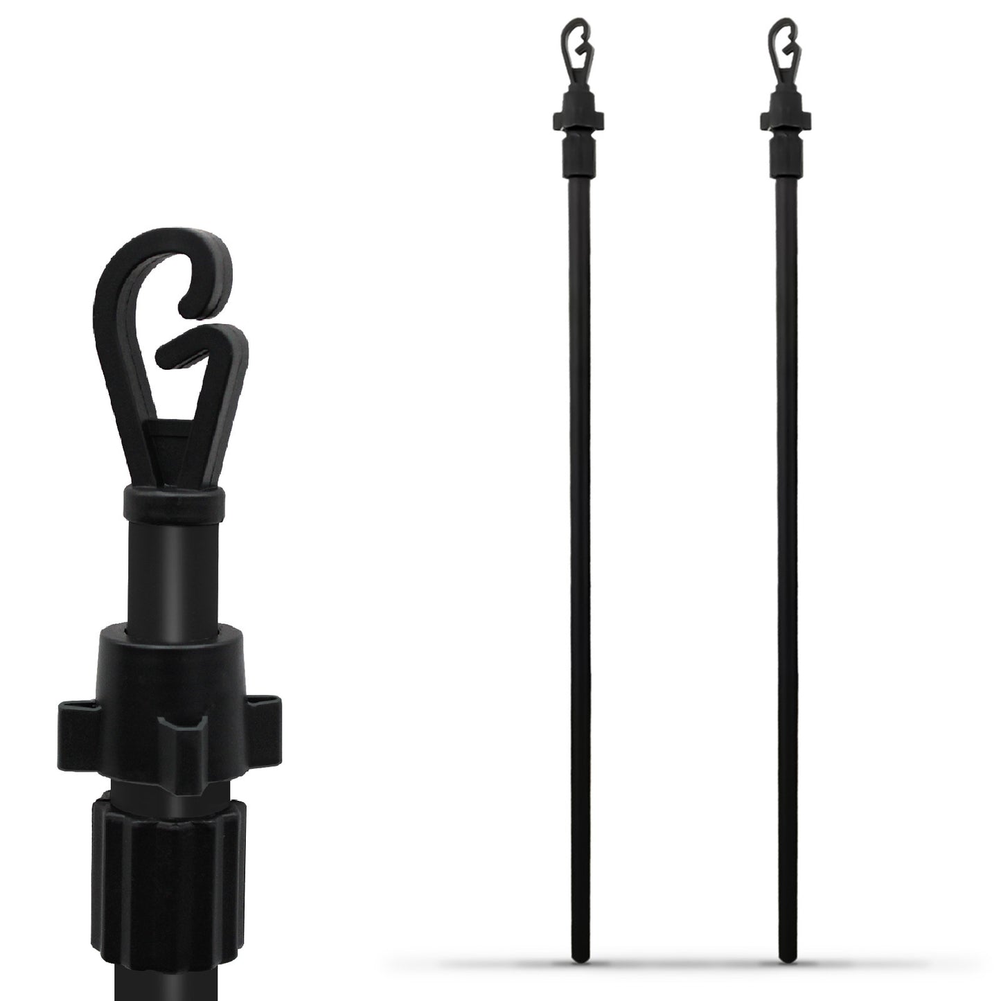 Telescopic Washing Line Prop Pole Clothesline Heavy Duty Garden Dry Clothes Drying Airer Support Clothes Line Pole Galvanised Laundry Outdoor Washing Line Poles Extendable 1.2 to 2.4M, Clotheslines
