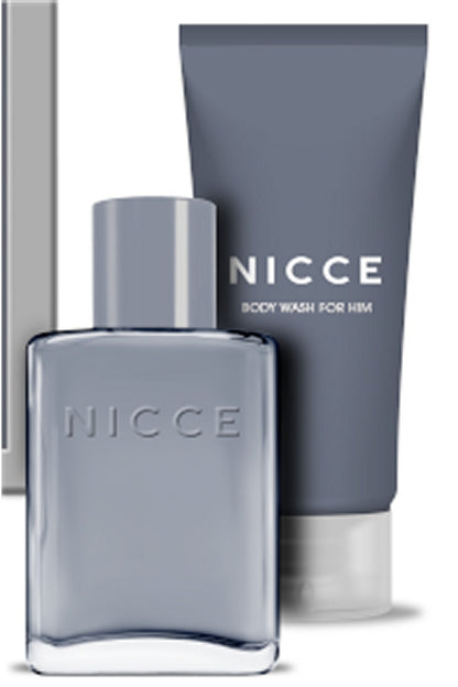 Nicce for Men EDT Gift Set 100ml – Fresh Fruity Fragrance with Petitgrain, Bergamot & Blood Orange, Eau de Toilette Spray & Body Wash, Men's Cologne Gift for Him
