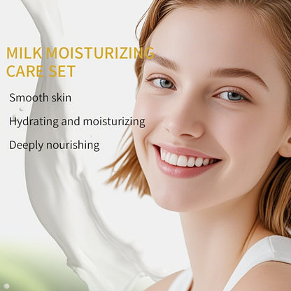 5pcs Milk Travel Skincare Set - Hydrating, Smoothing, and Lightweighting, Includes Milk, Hyaluronic Acid, and Creams - Portable and Ideal for On-the-Go Skin Care, Perfect Holiday Gift