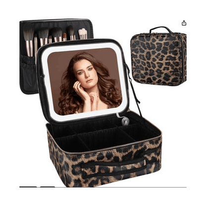 Adjustable Travel Makeup Organizer Bag - Compact Toiletry Case with Dividers for Brushes, Jewelry & Cosmetic Essentials