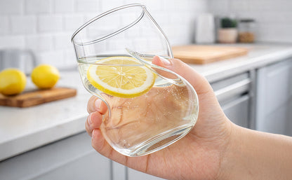 6pcs Wave Shape Drinking Glasses, 400ml Curved Creative Glassware for Cocktails, Juice, Soda, Beer, Whisky & Tea