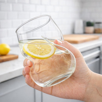 6pcs Wave Shape Drinking Glasses, 400ml Curved Creative Glassware for Cocktails, Juice, Soda, Beer, Whisky & Tea