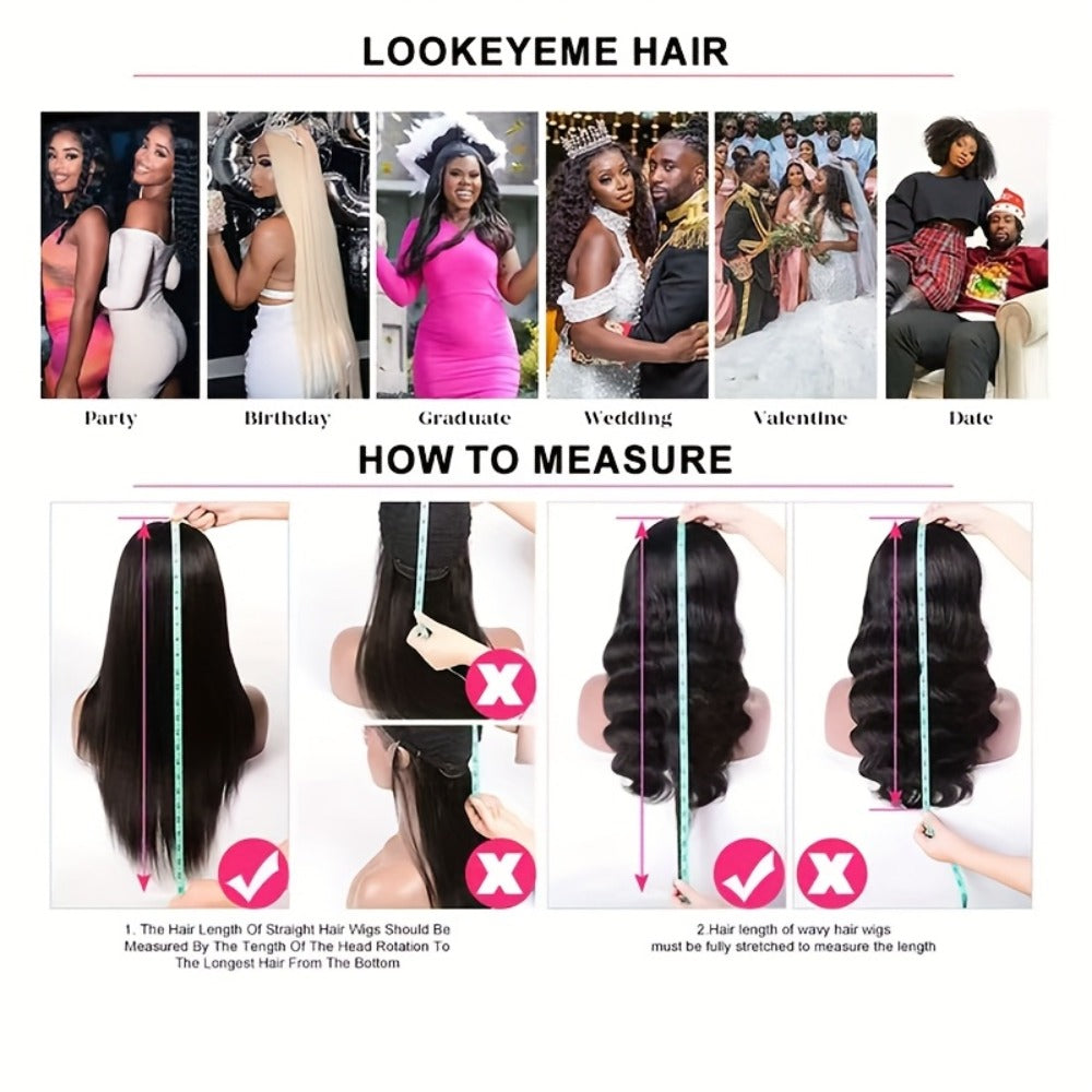 Glueless Human Hair Wig 200% Density 5x5 HD Lace Body Wave – Pre-Plucked Pre-Cut Ready to Wear Wig for Beginners, 3-Second Easy Application, Natural Black Lace Closure Wig