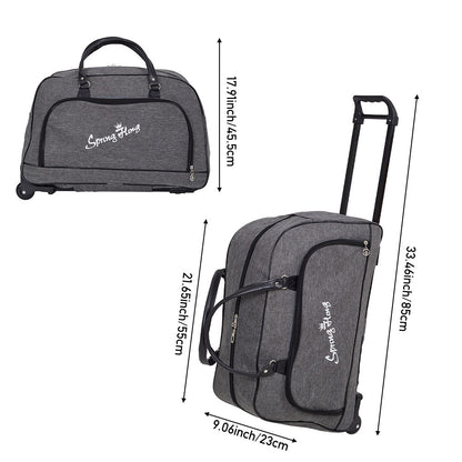 Foldable Wheeled Travel Duffel Bag, Large Capacity Rolling Handheld Luggage for Family Vacations, Outdoor, and Short Trips, Easy - To - Carry Tote with Durable Build