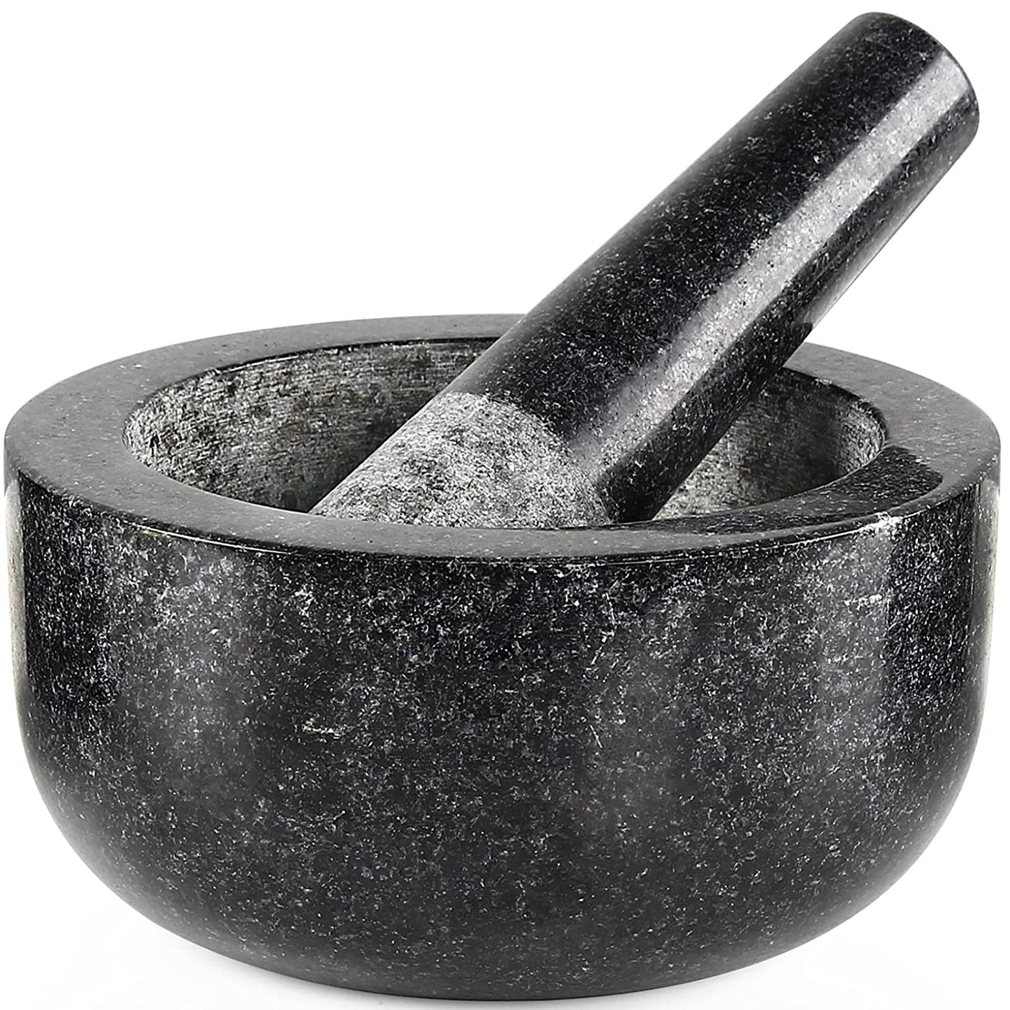 Granite Mortar and Pestle Set 16 cm Diameter Large Capacity Hard Granite Mortar Premium Solid Granite Stone