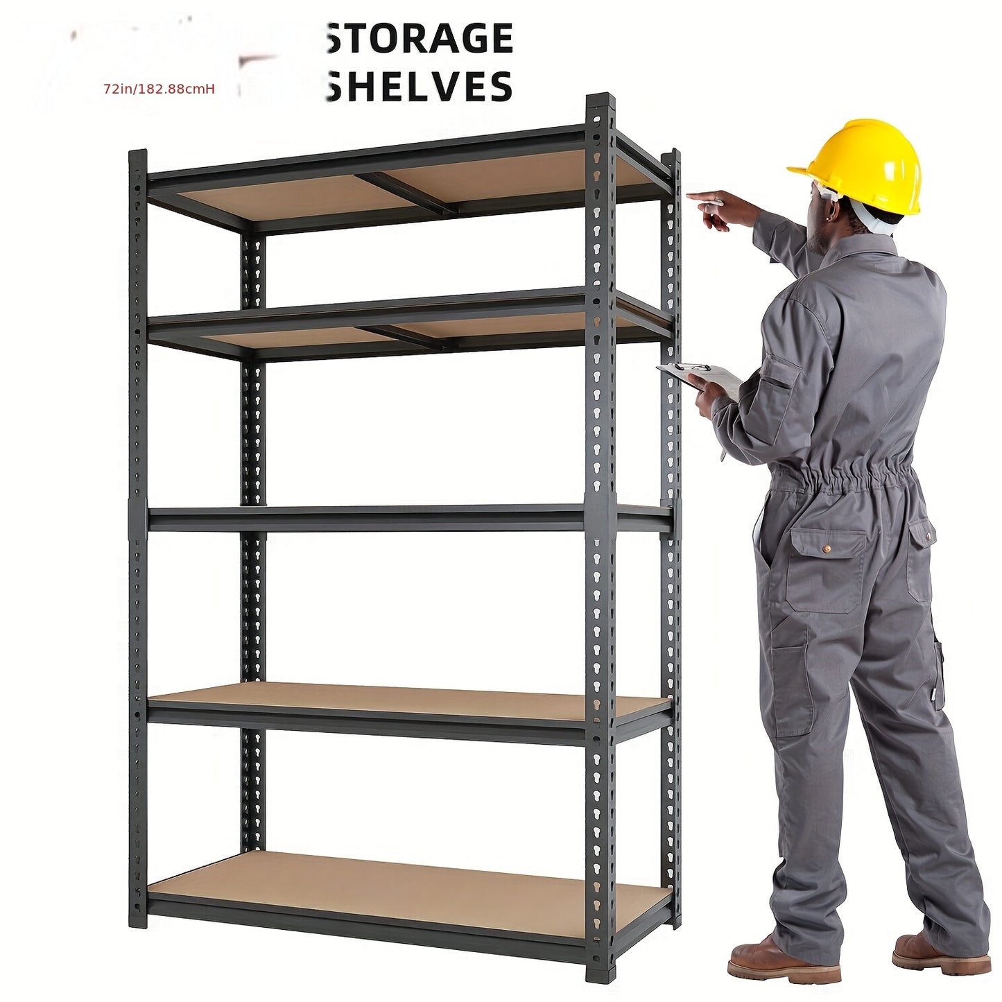 5-layer Steel Frame - Capacity 150-300kg, Suitable for Home, Office, Warehouse, Multi-functional Floor-standing Shelf with Durable Steel Frame, Durable and Easy to Assemble, Storage Rack, Multi-functional Shelf, Sturdy Structure, Storage Rack Storage