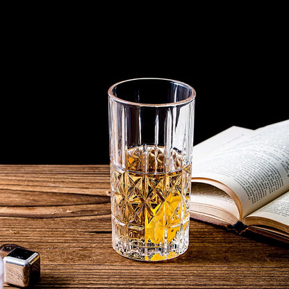 Highball Glasses Cocktail Water Crystal Cut Look Hi-Ball Tumblers Mixed Cocktail Water Juice Drinking Glasses Dishwasher Safe, Home Party Bar Restaurant