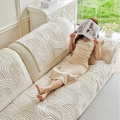 1pc Bohemian Style Soft Plush Sofa Cover, Pet-Friendly Non-Slip Couch Protector Covers, Machine Washable Polyester, All-Season Comfort for Living Room, Bedroom, Office Decor, Sectional Sofa Cover| Warm Home Decor| Machine Washable Furniture Protector Cove