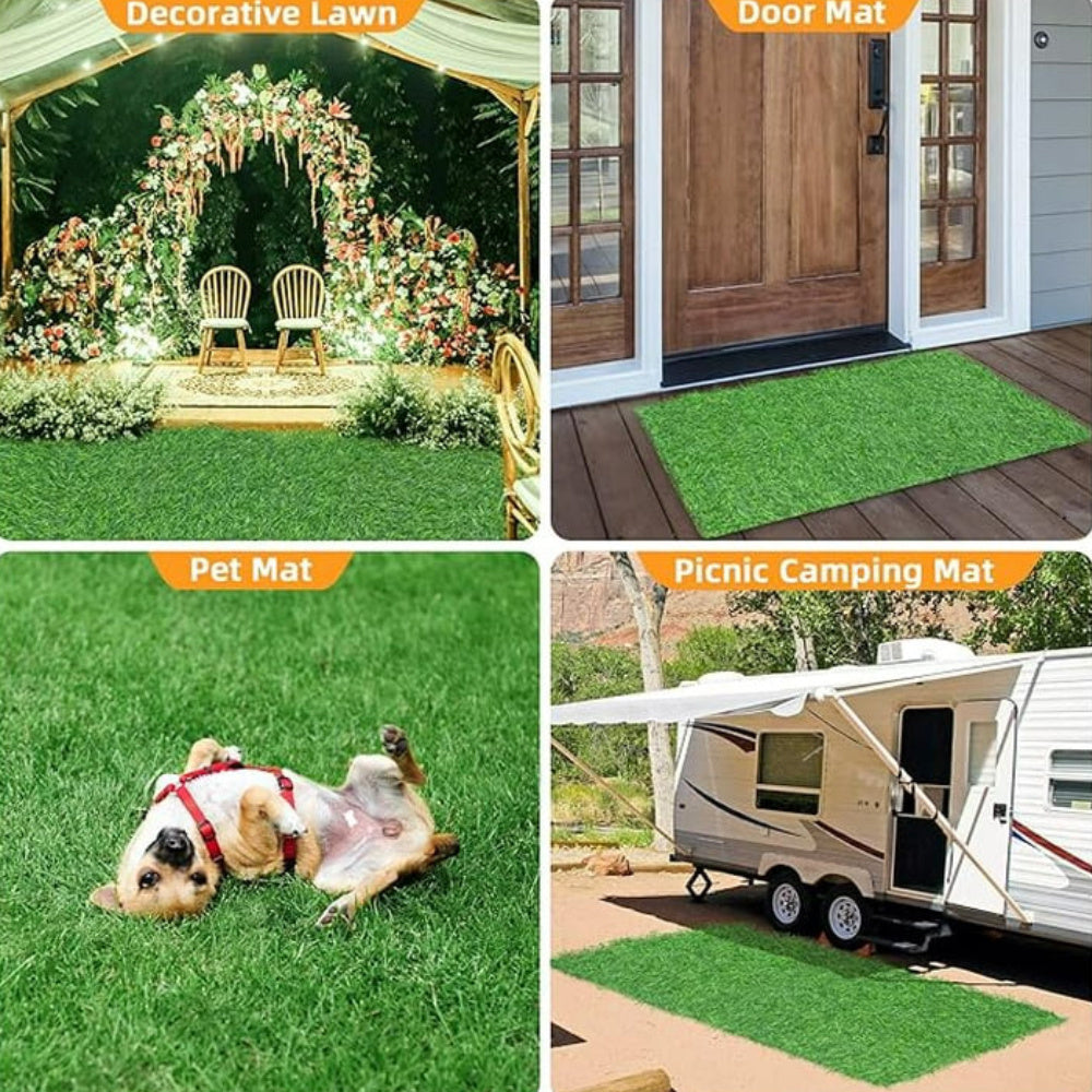 Faux Grass Synthetic Lawn 20mm Pile Height, High Density Fake Grass Turf for Dogs Pets, Indoor Outdoor Landscape, Plastic, 100*100cm/ 100*200cm/ 100*300cm/ 100*400cm