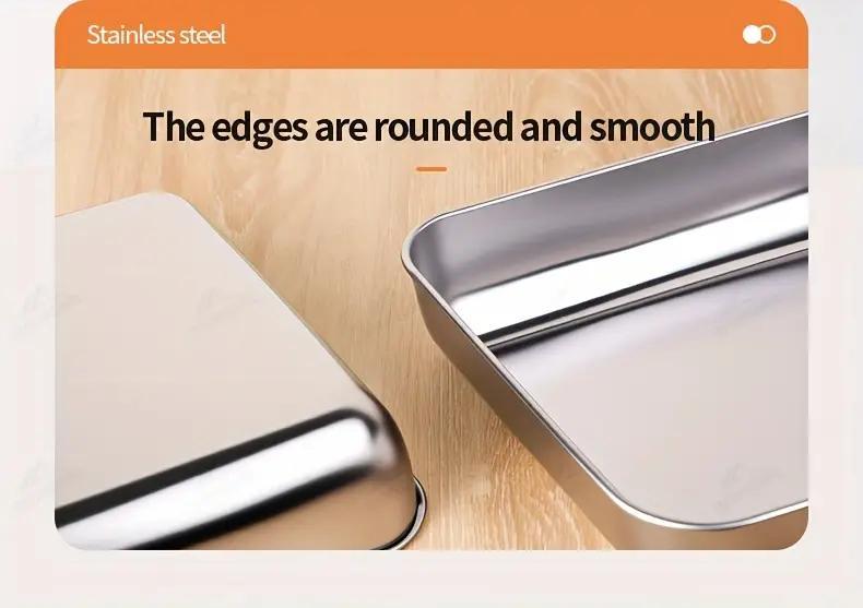 3/5/6 pcs Stainless Steel Food Storage Containers, Stackable with Sealed Lids, Flip Top, Square Shape, for Salad, Fruit, Food Storage, Kitchen Organization, Refrigerator Freshness, Freezer Safe, Multi-purpose Meal Prep