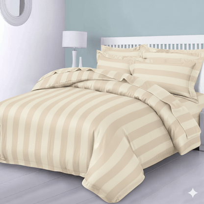3pcs Classic Satin Stripe Duvet Cover Set (Includes 1 Duvet Cover & 2 Pillowcases) – Soft, Comfortable, and Machine Washable. Perfect for Bedrooms, Dorms, Hotels, and as a Thoughtful Holiday Gift.