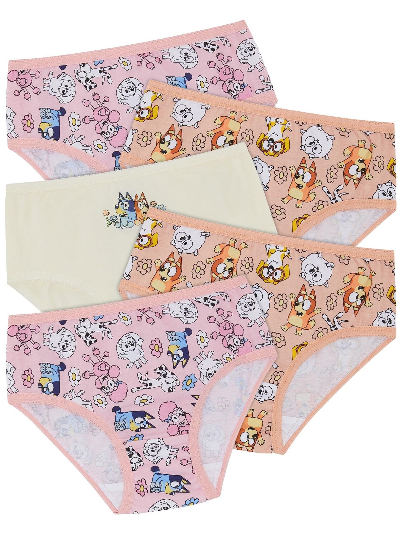 Bluey Five Pack Girls 100% Cotton Bingo Briefs