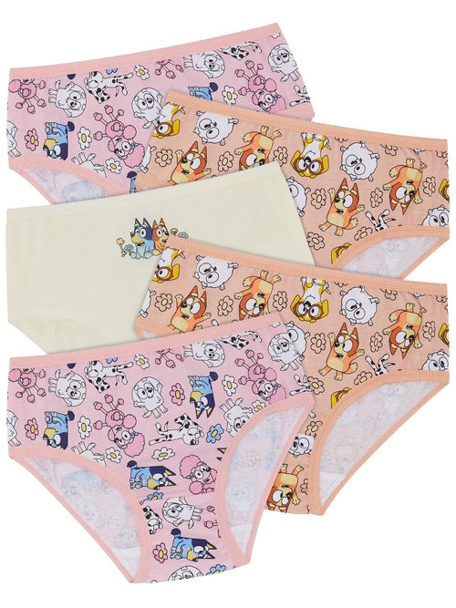 Bluey Five Pack Girls 100% Cotton Bingo Briefs