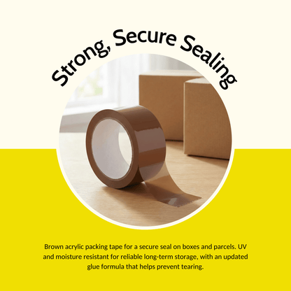 Brown Packing Tape 48mm x 66m – Heavy-Duty Parcel Tape for Boxes & Shipping