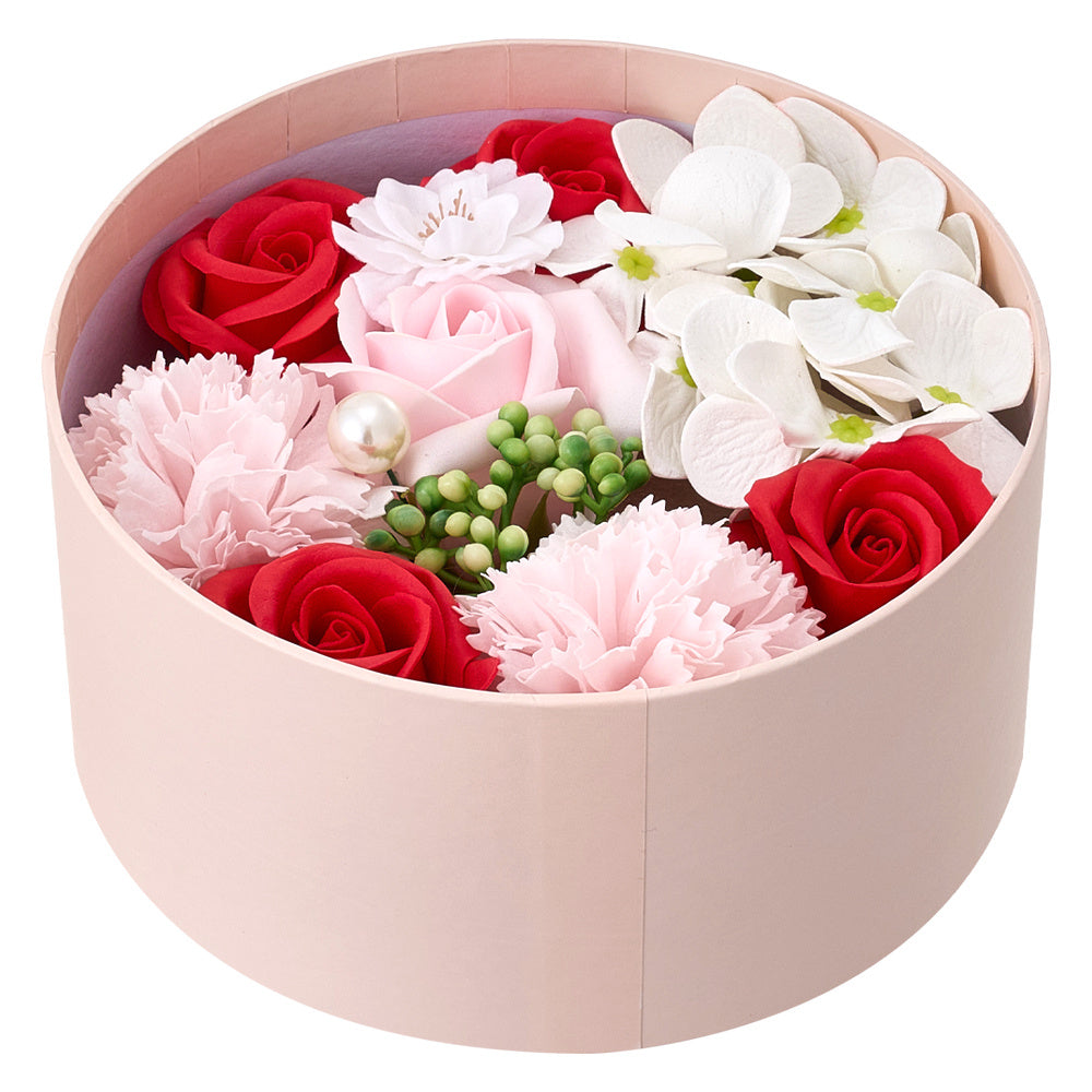 Bath Soap Gift Box, Artificial Flower Bouquet, card, Scented Rose Petal Gift for Valentine'S Day Anniversary, Christmas, Birthday Gift for Women, Girlfriend, Wife