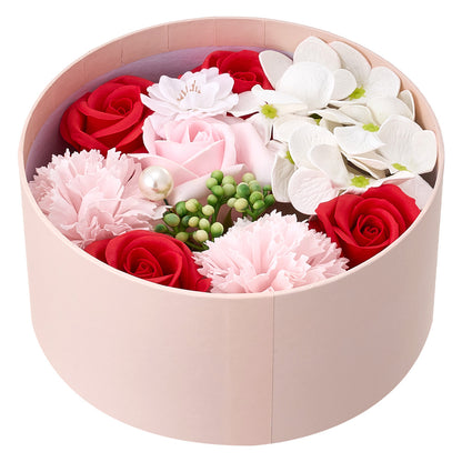 Bath Soap Gift Box, Artificial Flower Bouquet, card, Scented Rose Petal Gift for Valentine'S Day Anniversary, Christmas, Birthday Gift for Women, Girlfriend, Wife