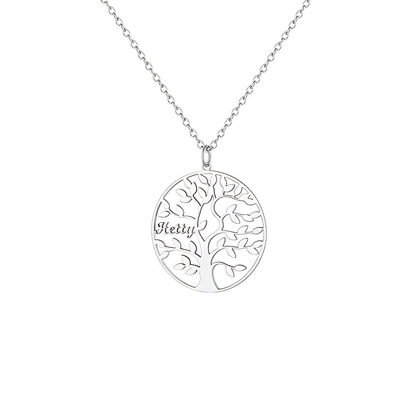[Custom Tree of Life] 304L Stainless Steel Custom Tree of Life Necklace | Engraved with 1-8 Names | Family Name Jewelry Gift for Wives, Mothers, Grandmothers