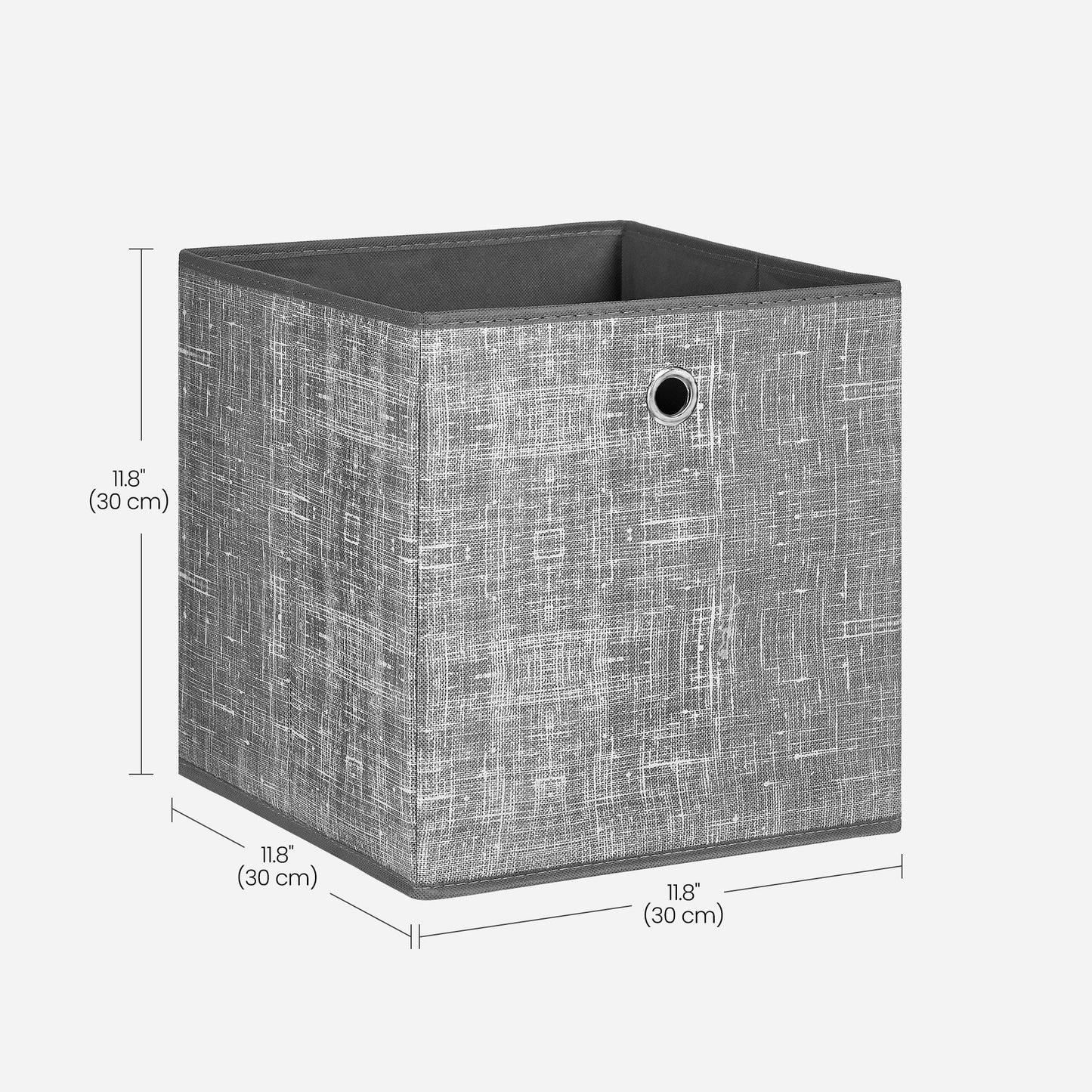 Set of 6 Storage Boxes, Fabric Boxes, Foldable, 30 x 30 x 30 cm, Fit Cube Storage Unit, for Shelves, Clothes Storage, Flecked Grey