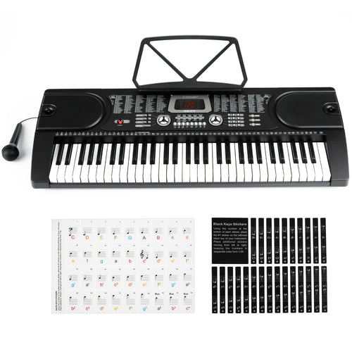 61 Keys Keyboard Piano, Digital Electric Piano for Adults, 24 Demonstration Songs, Teaching Music Instruments with Microphone