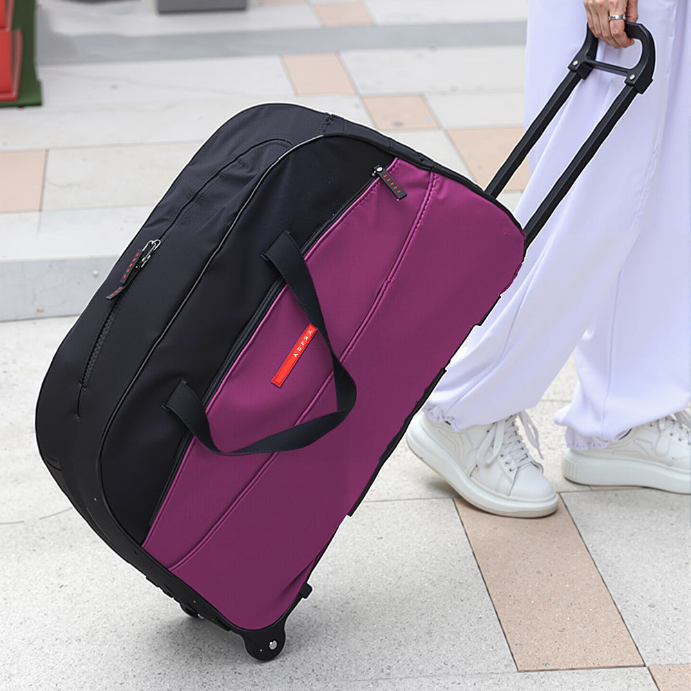 Large Capacity Rolling Travel Bag with Wheels, Lightweight Foldable Luggage Duffel for Weekend Getaways, Business Trips, and Airport Travel, Spacious Carry - on Tote for Packing Essentials