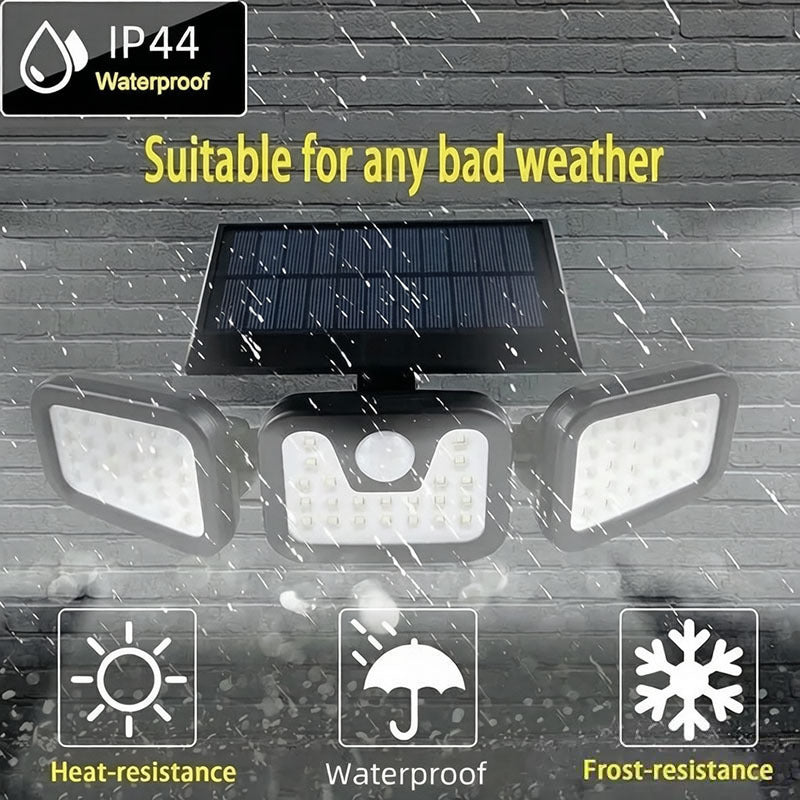 74LED Outdoor Wall Light, IP44 Waterproof, 3-Mode LED Motion Sensor Security Light, Outdoor Solar Light for Christmas, Halloween, Garage, Garden, Camping, Pathway, Yard, Porch.