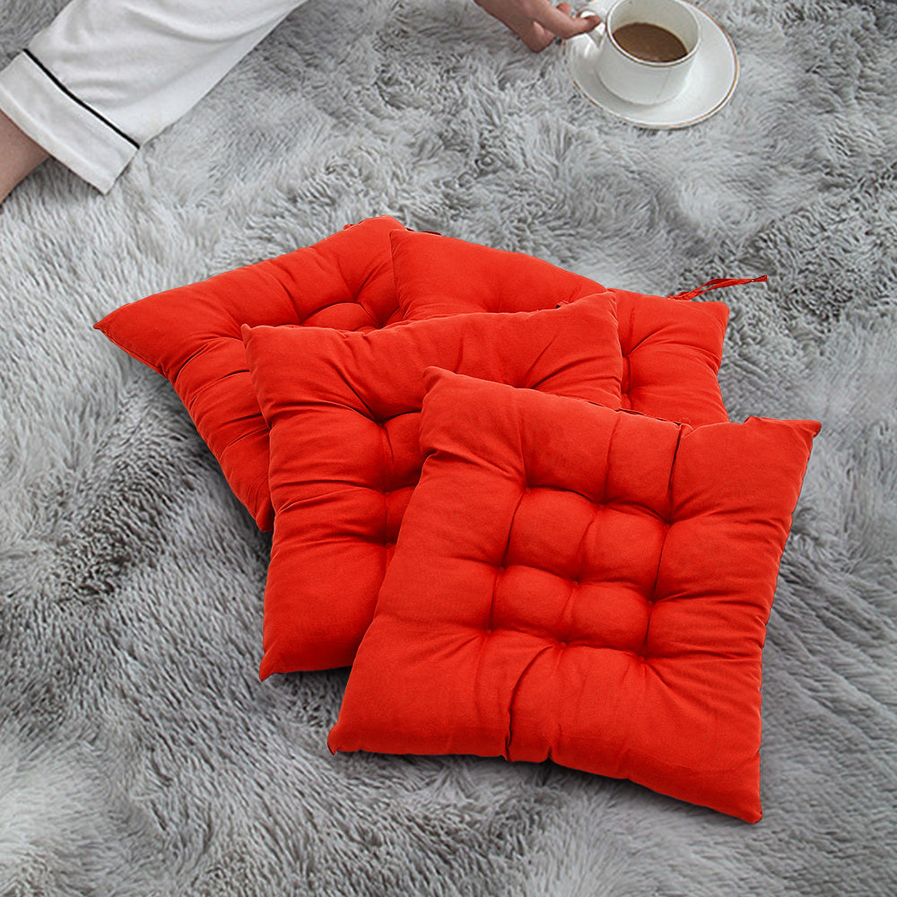 4pcs Solid Coloured Chair Cushions - Machine Washable and Durable, with A Knitted Design for Comfort and Support, Suitable for Garden, Dining and Office Chairs 40*40*5 Cm, Multi-colour Choice