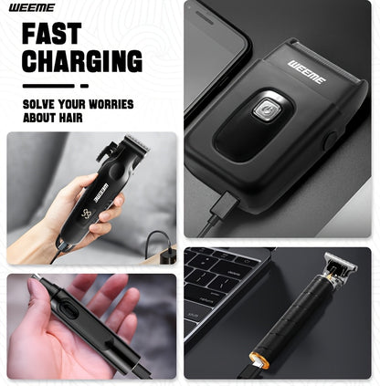 WEEME Hair Clippers 4pcs 3pcs 2pcs Black Golden for Men Professional, Beard Trimmer Kit, Cordless Clippers And Trimmers Set, Electric Razor Shavers And Nose Trimmer, Mens Grooming Kit for Barber, Valentines Day for Him Father'S Day Gift for Men