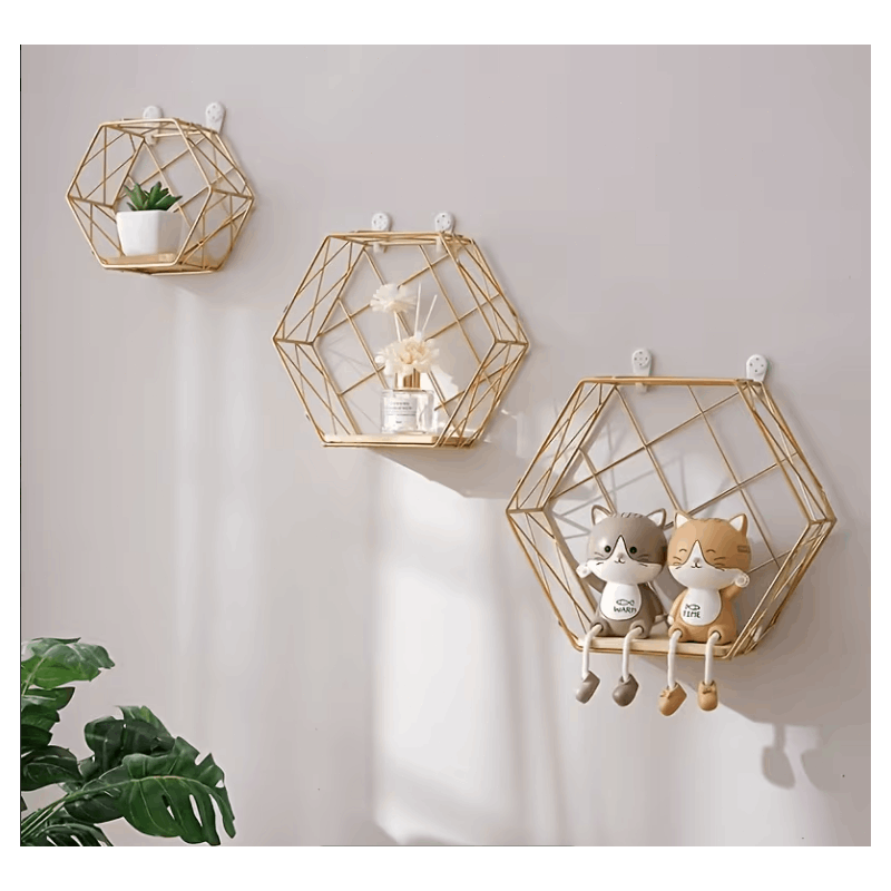 Gold Floating Display Shelves - Set of Three - lifestyle view 7