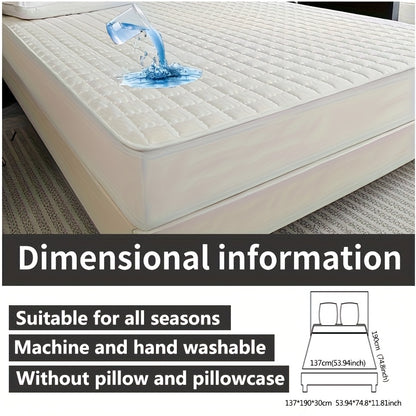 1pc Waterproof Mattress Protector Fitted Sheet, Made from High-Quality Materials, Soft, Breathable, And Comfortable. Ideal for RV Additions And Bedding, Suitable for Bedrooms, Guest Rooms, Or Rvs. Usable in All Seasons