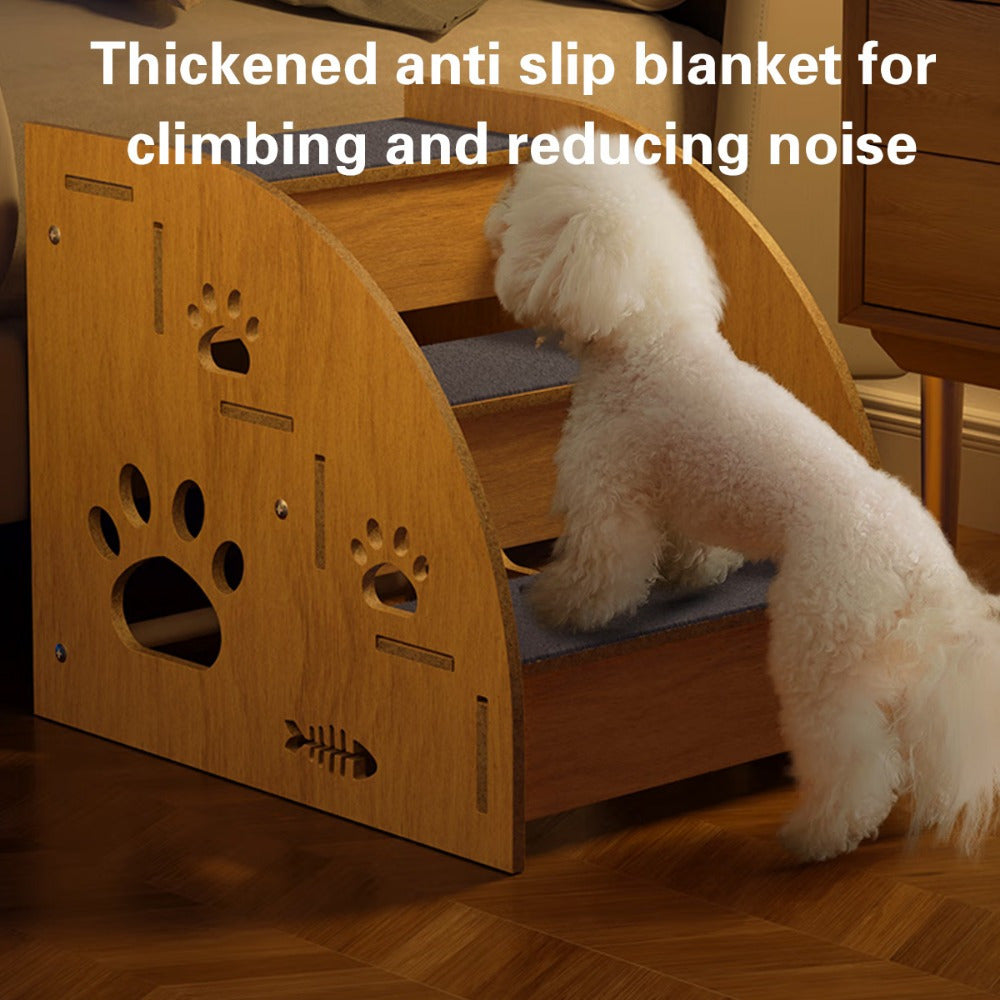 Dog stairs for small dogs, two or three step dog stairs for bed or sofa, wooden pet stairs for small pets, suitable for puppies, old cats and small animals
