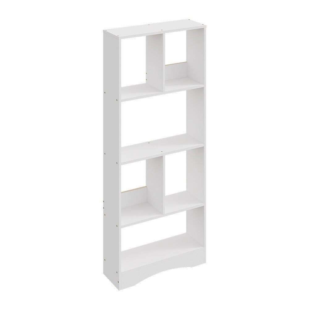 4-Tier Bookcase White Wooden Freestanding Bookshelf 50x17x120cm Open Storage Shelf Tall Shelving Unit for Living Room Home Office Hallway & Dining Room