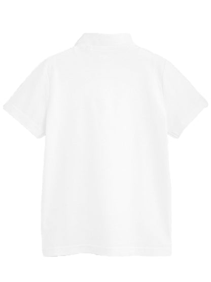 GW CLASSY OUTFIT 2 Pack School Boys Girls Unisex Kids High Quality White Short Sleeve Polo T-Shirt Age 4-12 Years