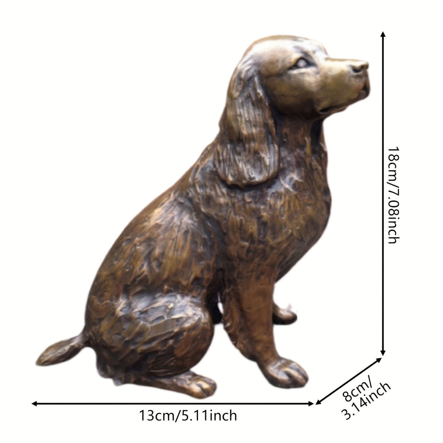 Springer Spaniel Resin Statue, Garden Decor Animal Dog Sculpture, Yard Lawn Outdoor Decorative Ornament