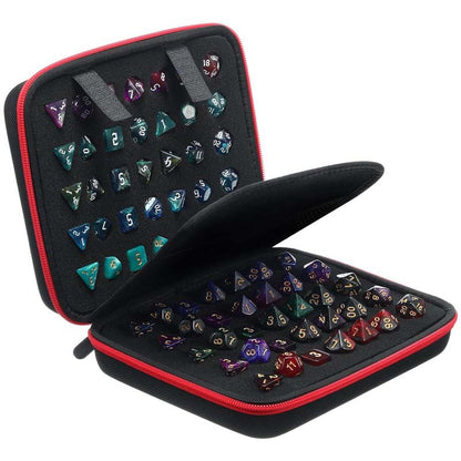 Hard Carrying Case for Dungeons & Dragons RPG Board Games Dice Package EVA 70 Hole Dice Bag with Partition for D&D Portable Bag (Only Bag)