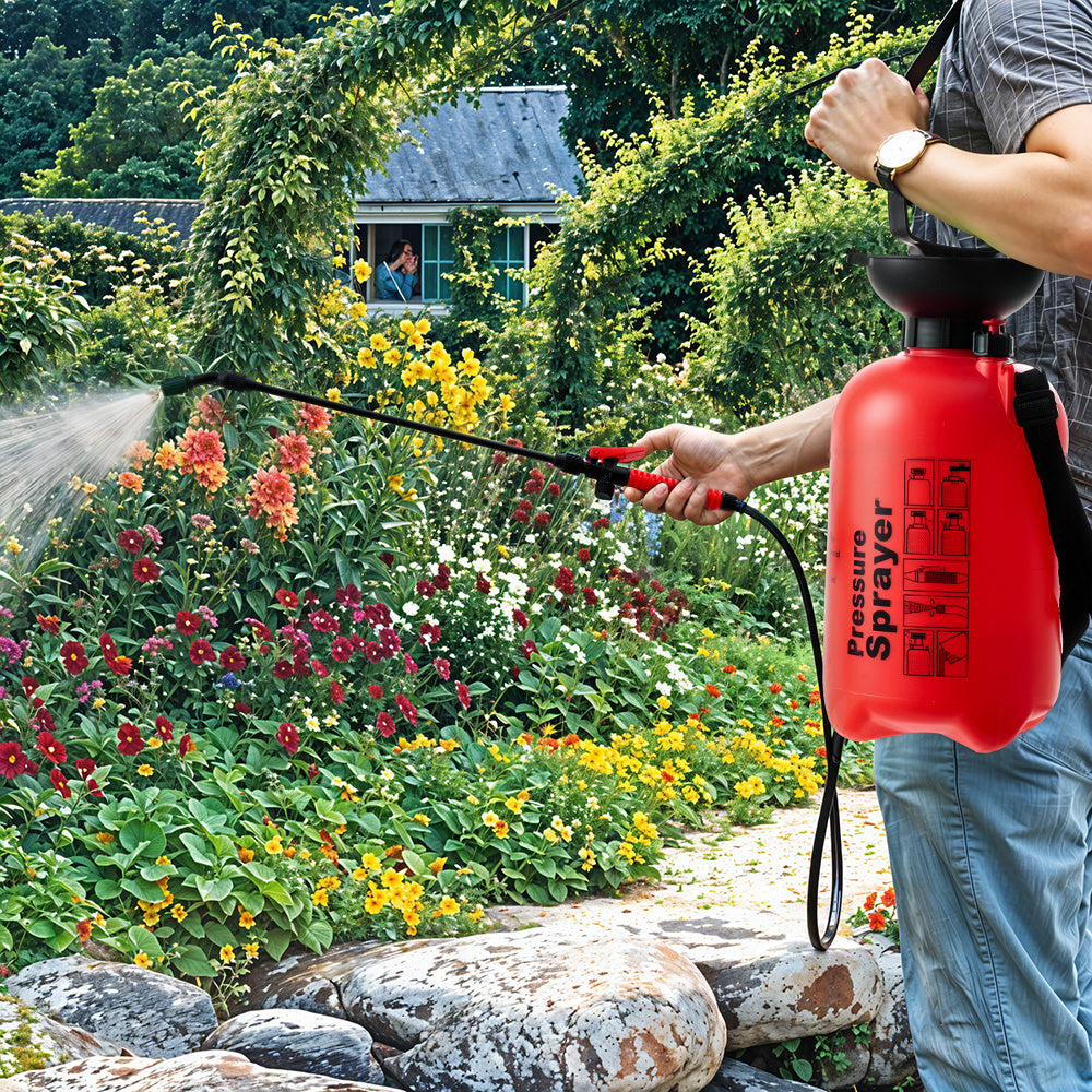 5/8L Garden watering air backpack portable lawn irrigation pressure sprayer available in green, red or blue