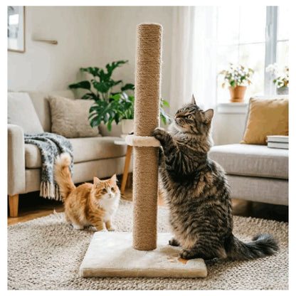 Cat Scratching Post 62cm Tall Sisal Pole Scratcher – Sturdy Cat Furniture for Indoor Cats, Protects Furniture, 3 Colours